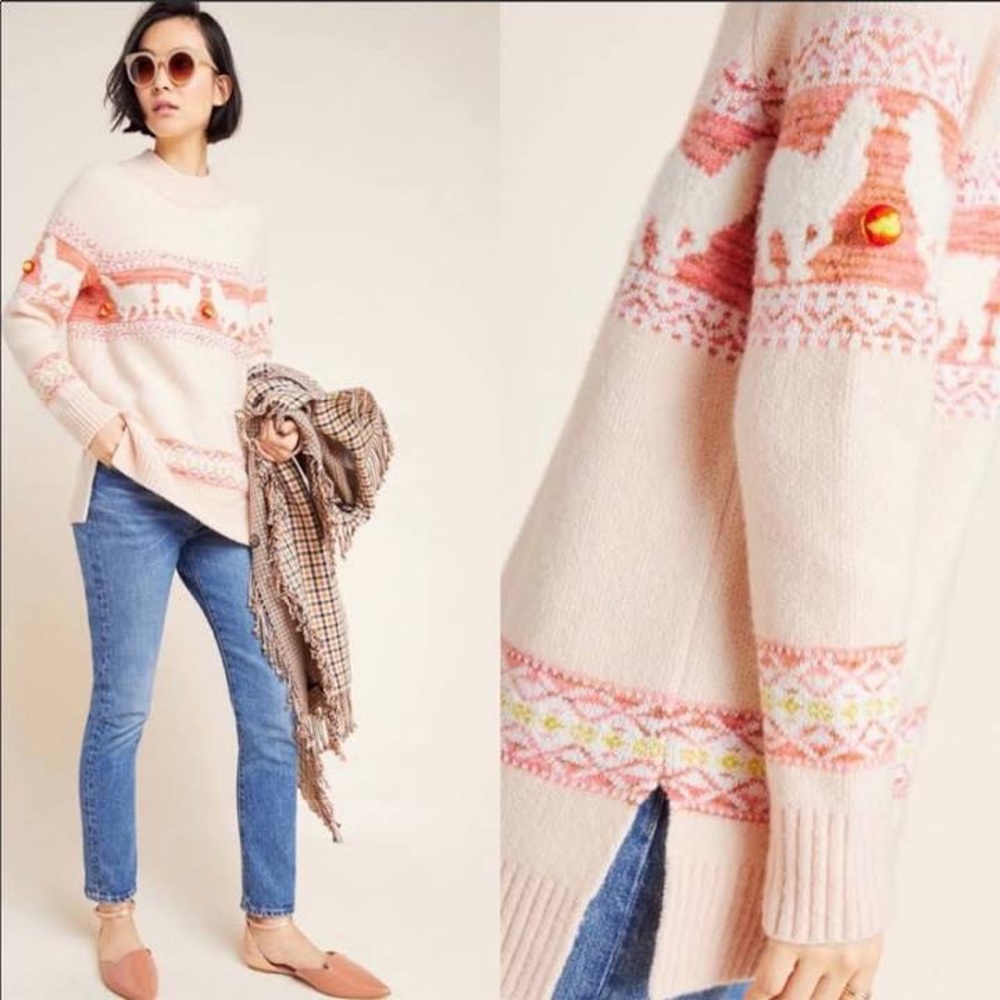 Anthropologie Aimee Pommed Alpaca Sweater